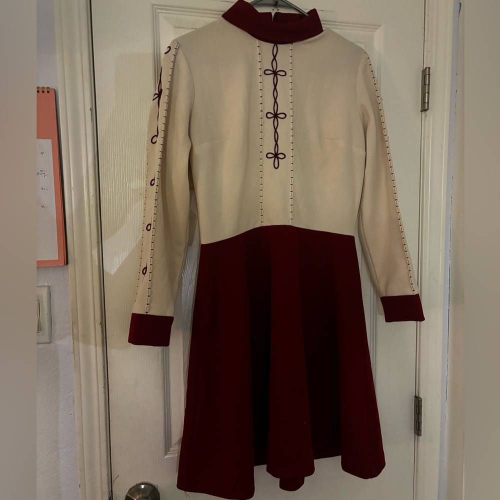 Late 60s/ Early 70s Red & White Dress